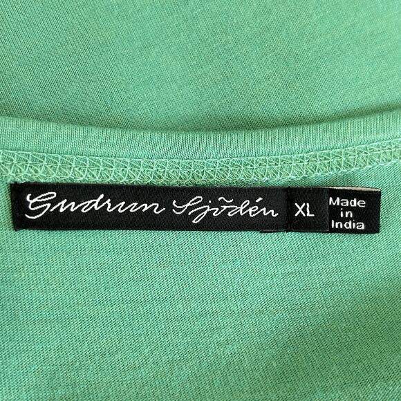 Gudren Sjoden Tricot Smocked Waist Dress Boho Lagenlook Embroidered XL Peasant - Picture 8 of 10